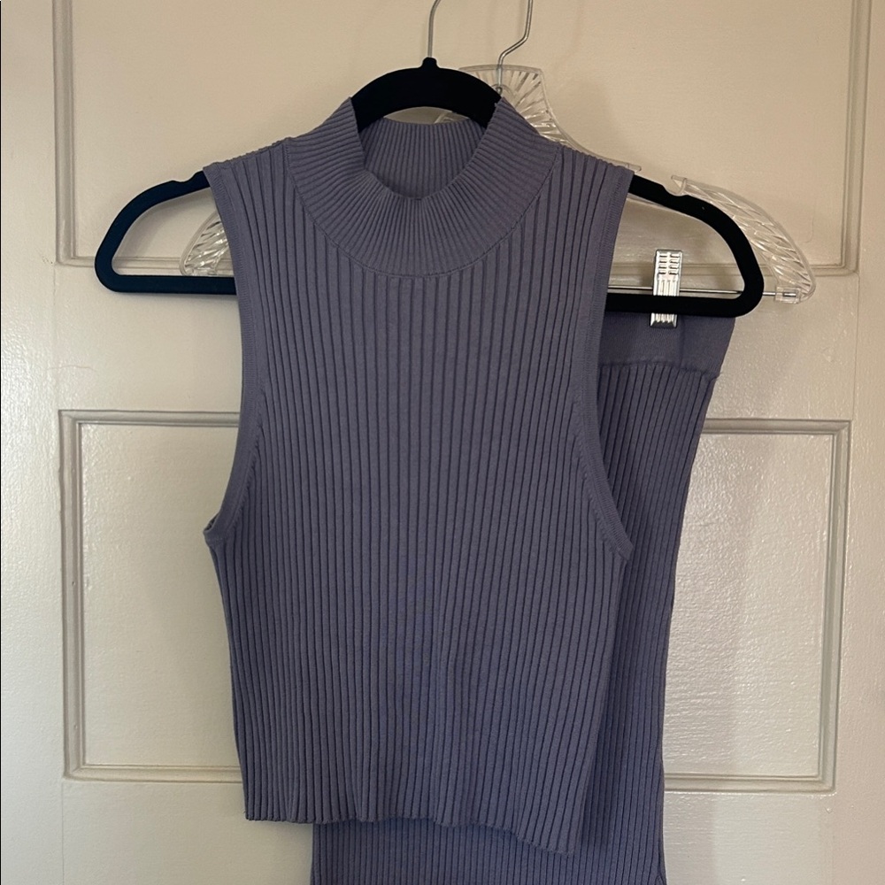 Dynamite Ribbed Mockneck Top with Matching Pencil Skirt - SET
